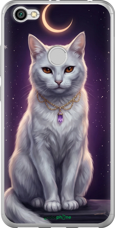 Силіконовий чехол Mystic White Cat Gothic Dark Purple Gold для Xiaomi Redmi Note 5A Prime - 6805u-1063 изображение 