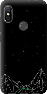 TPU чехол Черно белые абстрактные горы для Xiaomi Redmi Note 6 Pro - 6437b-1551 изображение 