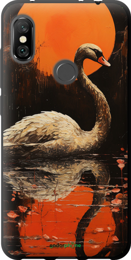 TPU чехол Лебідь для Xiaomi Redmi Note 6 Pro - 5964b-1551 изображение 