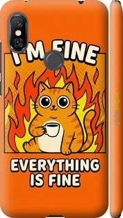 3D пластиковый матовый чехол Funny Cat для Xiaomi Redmi Note 6 Pro - 6786m-1551 изображение 