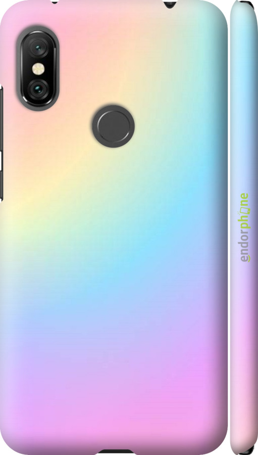 

3D пластиковий матовий чохол "Веселка 2" для Xiaomi Redmi Note 6 Pro, Рожевий