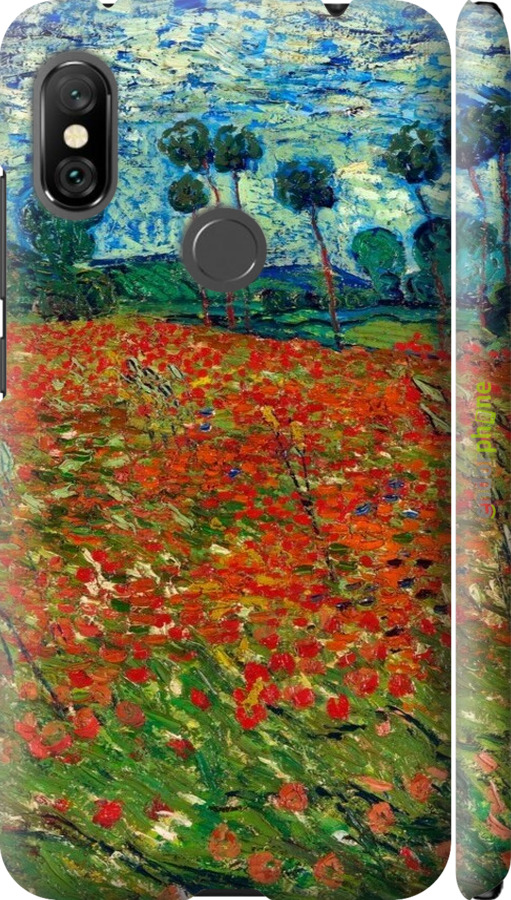 3D пластиковый матовый чехол Винсент Ван Гог-Маковое поле для Xiaomi Redmi Note 6 Pro - 6466m-1551 изображение 