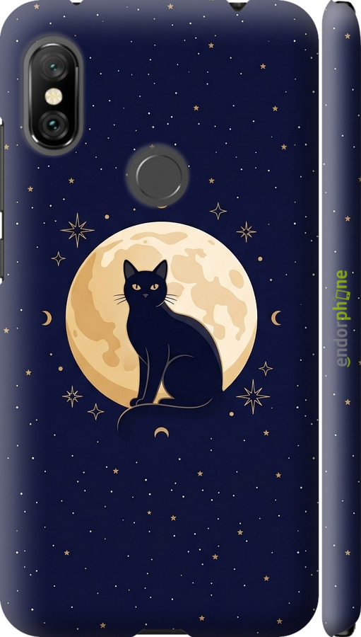 3D пластиковый матовый чехол Cute Cat Celestial/Witchy для Xiaomi Redmi Note 6 Pro - 6787m-1551 изображение 