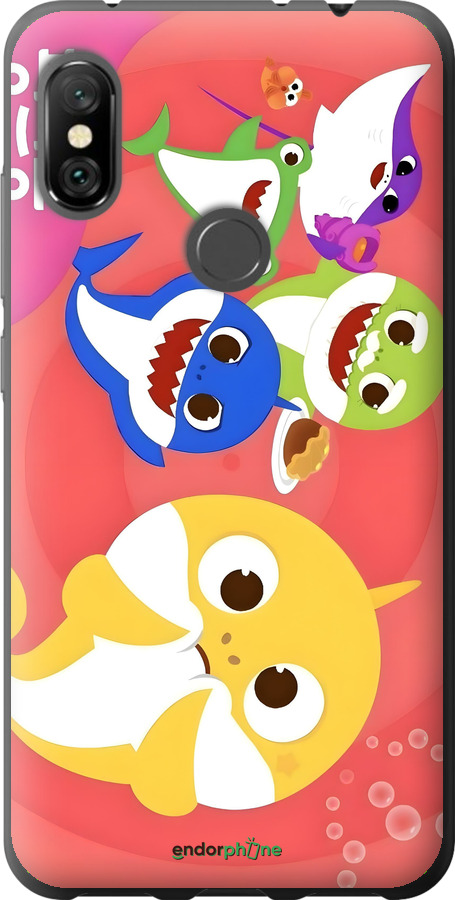 2D пластиковий чехол Бейби Шаркс для Xiaomi Redmi Note 6 Pro - 6305t-1551 изображение 