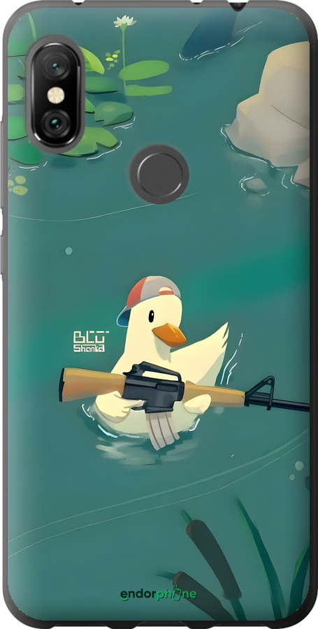2D пластиковый чехол Уточка с автоматом для Xiaomi Redmi Note 6 Pro - 6356t-1551 изображение 