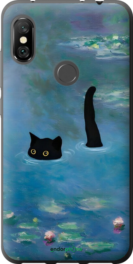 2D пластиковый чехол С изображением кота и водяной лилии Monet для Xiaomi Redmi Note 6 Pro - 6519t-1551 изображение 