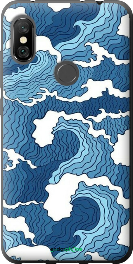 2D пластиковий чехол Абстрактний малюнок морських хвиль для Xiaomi Redmi Note 6 Pro - 6538t-1551 изображение 