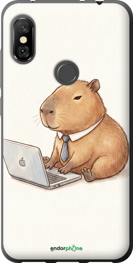 2D пластиковый чехол Funny Capybara CEO Working для Xiaomi Redmi Note 6 Pro - 6777t-1551 изображение 