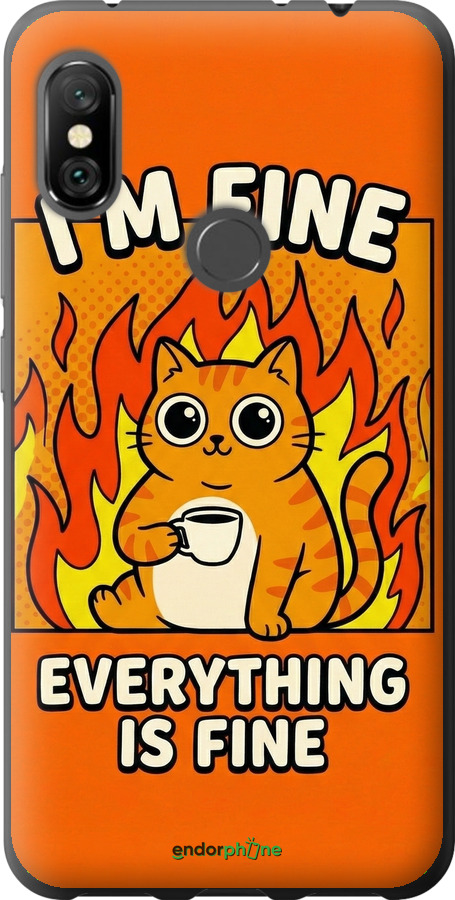 Силиконовый чехол Funny Cat для Xiaomi Redmi Note 6 Pro - 6786u-1551 изображение 