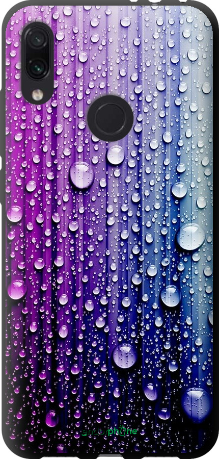 

TPU чорний чохол "Краплини води" для Xiaomi Redmi Note 7, Синій