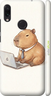 3D пластиковый матовый чехол Funny Capybara CEO Working для Xiaomi Redmi Note 7 - 6777m-1639 изображение 