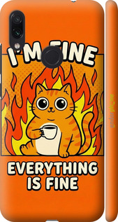 3D пластиковый матовый чехол Funny Cat для Xiaomi Redmi Note 7 - 6786m-1639 изображение 