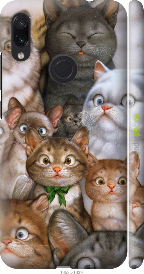 

3D пластиковий матовий чохол "Коти" для Xiaomi Redmi Note 7