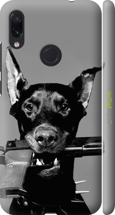

Coque du 3D plastique mat "Doberman" pour Xiaomi Redmi Note 7, Gris