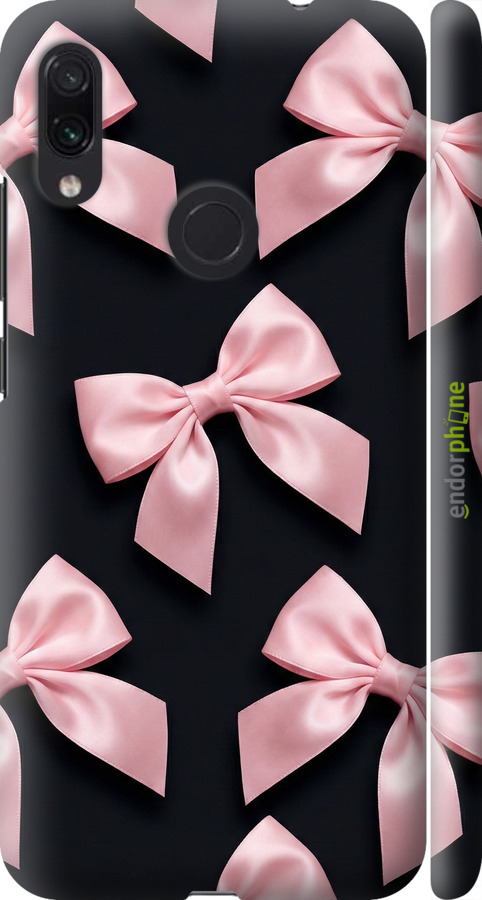 3D пластиковый матовый чехол Coquette Ribbons Dark Coquette для Xiaomi Redmi Note 7 - 6767m-1639 изображение 