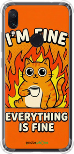 Силикон с усиленными углами чехол 'Funny Cat' для Xiaomi Redmi Note 7 изображение 3