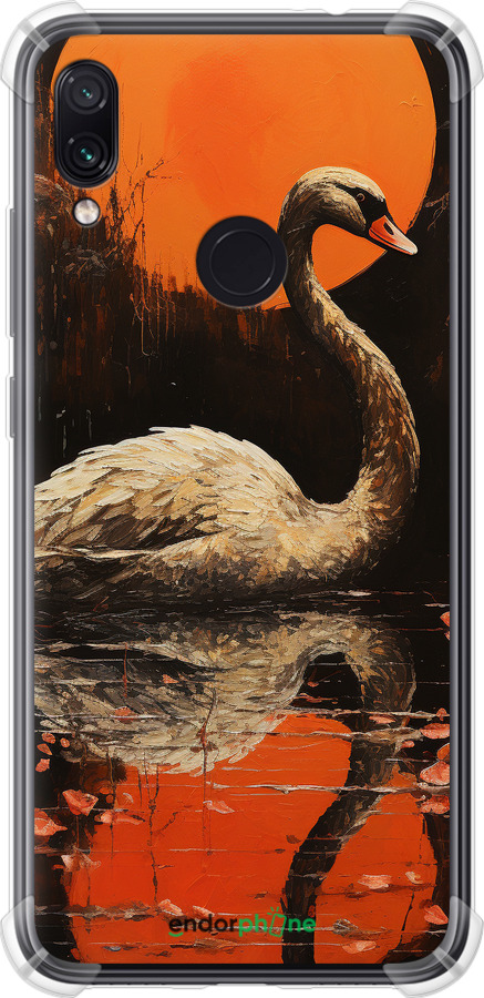 Силіконовий протиударний с посиленими кутами чехол Лебідь для Xiaomi Redmi Note 7 - 5964sp-1639 изображение 
