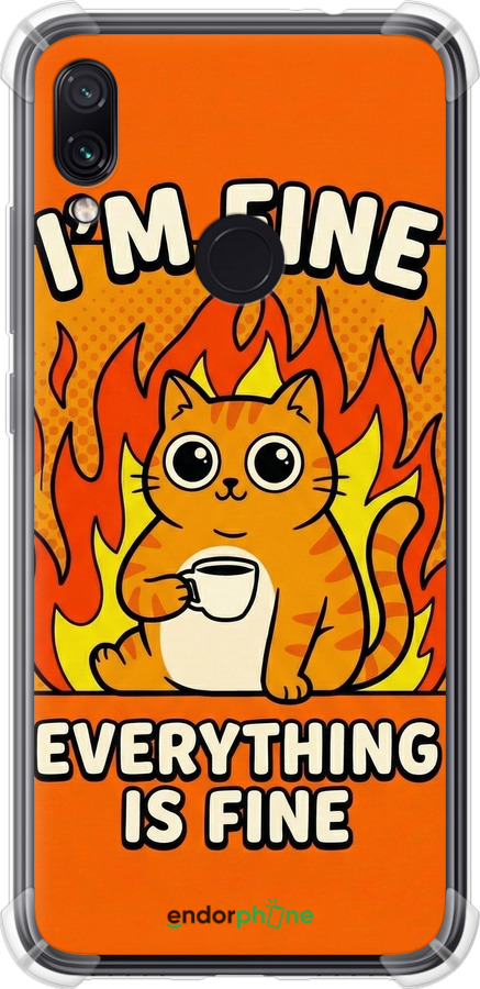 Силикон с усиленными углами чехол Funny Cat для Xiaomi Redmi Note 7 - 6786sp-1639 изображение 