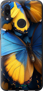 Силіконовий чехол Жовто-блакитні метелики для Xiaomi Redmi Note 7 - 6046u-1639 изображение 