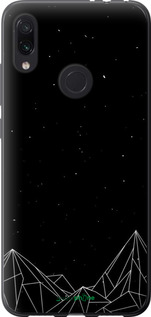 Силиконовый чехол Черно белые абстрактные горы для Xiaomi Redmi Note 7 - 6437u-1639 изображение 