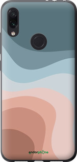Силіконовий чехол З синіми та рожевими хвилями в стилі ретро для Xiaomi Redmi Note 7 - 6532u-1639 изображение 