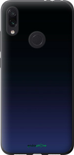 Силиконовый чехол Градиент в тёмно - синем стиле для Xiaomi Redmi Note 7 - 6542u-1639 изображение 