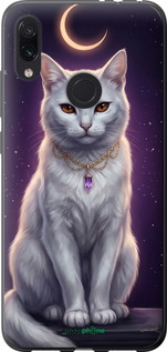 Силиконовый чехол Mystic White Cat Gothic Dark Purple Gold для Xiaomi Redmi Note 7 - 6805u-1639 изображение 