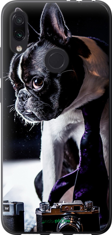 Силиконовый чехол Бульдог-фотограф для Xiaomi Redmi Note 7 - 142u-1639 изображение 