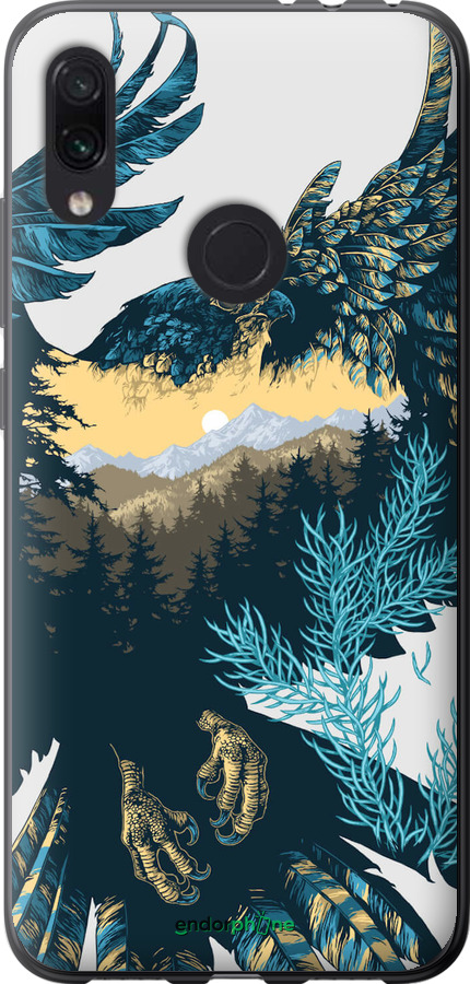 Силиконовый чехол Арт-орел на фоне природы для Xiaomi Redmi Note 7 - 3983u-1639 изображение 