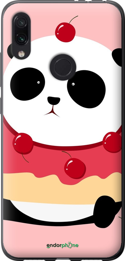 Силиконовый чехол Панда с пончиком для Xiaomi Redmi Note 7 - 3991u-1639 изображение 