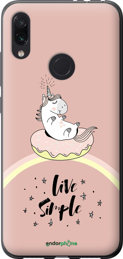 Силиконовый чехол Единорожка в пончике для Xiaomi Redmi Note 7 - 4282u-1639 изображение 