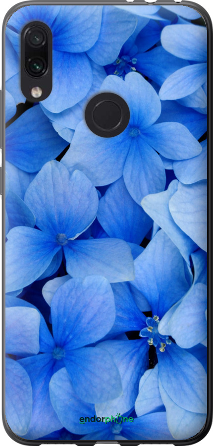Силіконовий чехол Сині квіти для Xiaomi Redmi Note 7 - 526u-1639 изображение 