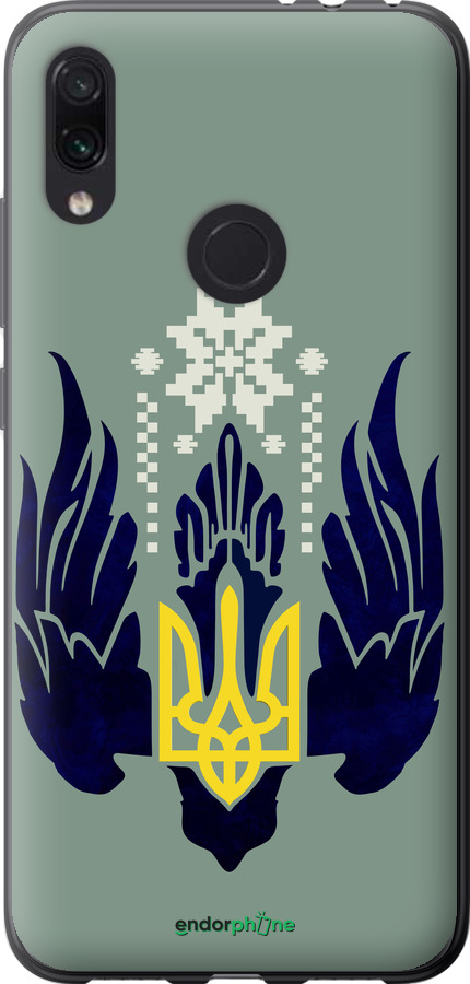 Силиконовый чехол Тризуб с крыльями для Xiaomi Redmi Note 7 - 5640u-1639 изображение 