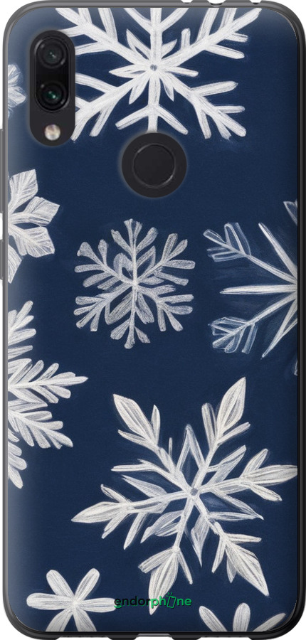 Силиконовый чехол Снежинки для Xiaomi Redmi Note 7 - 5821u-1639 изображение 