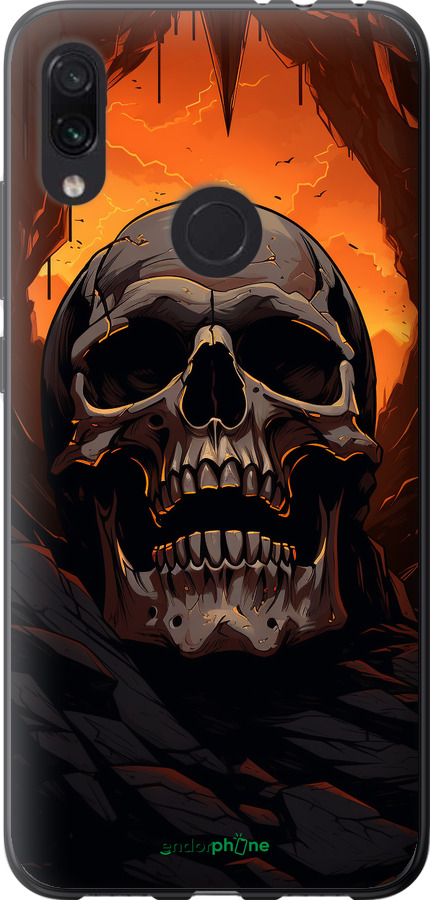 Силиконовый чехол Череп в пещере для Xiaomi Redmi Note 7 - 5959u-1639 изображение 