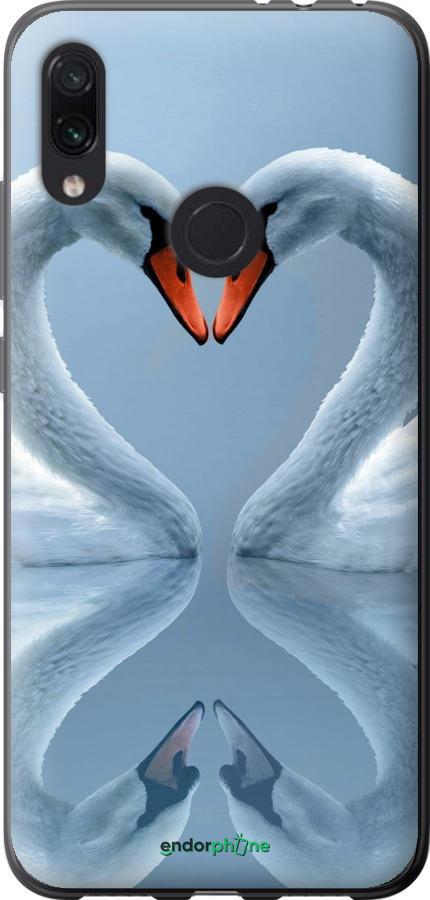 Силіконовий чехол Лебеді для Xiaomi Redmi Note 7 - 6007u-1639 изображение 