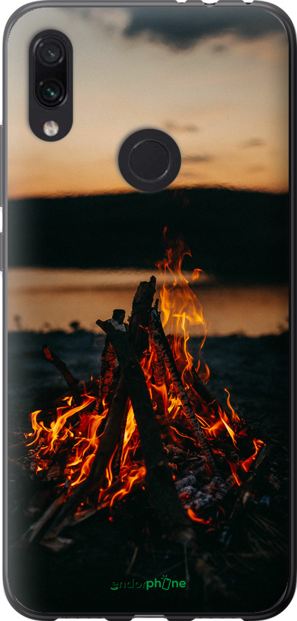 Силиконовый чехол Огонь для Xiaomi Redmi Note 7 - 6021u-1639 изображение 