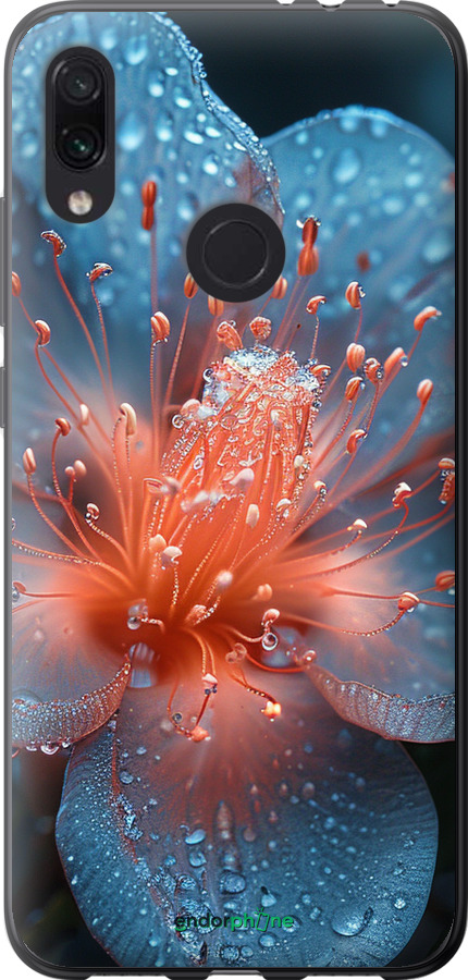 Силиконовый чехол Роса на цветке для Xiaomi Redmi Note 7 - 6039u-1639 изображение 