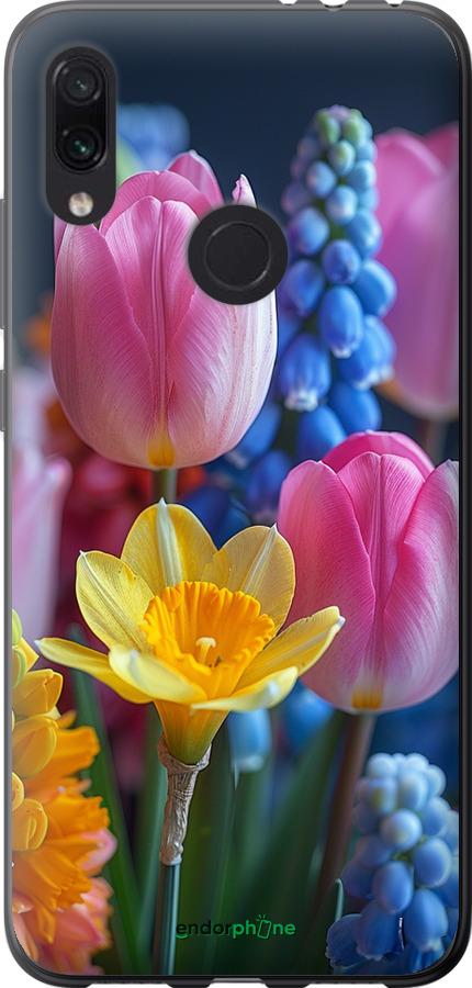 Силиконовый чехол Весенние цветы для Xiaomi Redmi Note 7 - 6058u-1639 изображение 