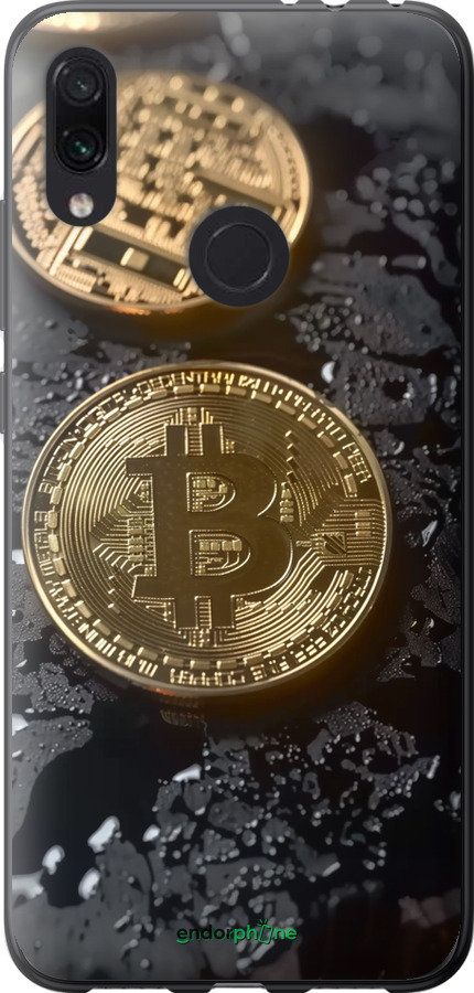 Силиконовый чехол Вулканический Bitcoin для Xiaomi Redmi Note 7 - 6092u-1639 изображение 