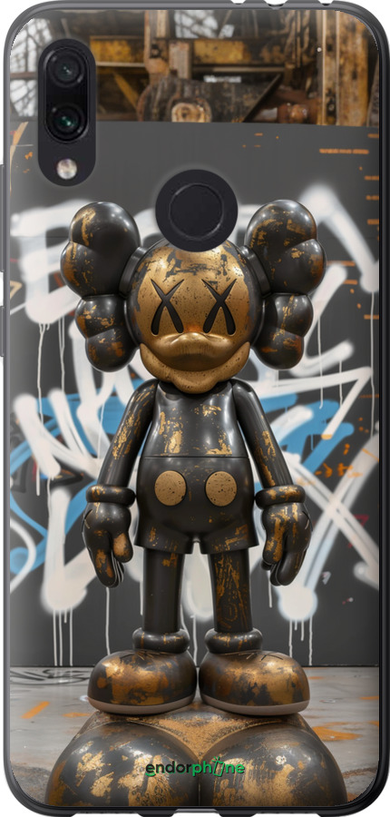 Силиконовый чехол Bronze kaws v3 для Xiaomi Redmi Note 7 - 6099u-1639 изображение 