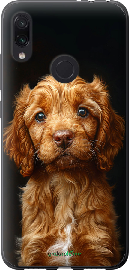 2D пластиковый чехол Cocker spaniel на черном фоне для Xiaomi Redmi Note 7 - 6137t-1639 изображение 