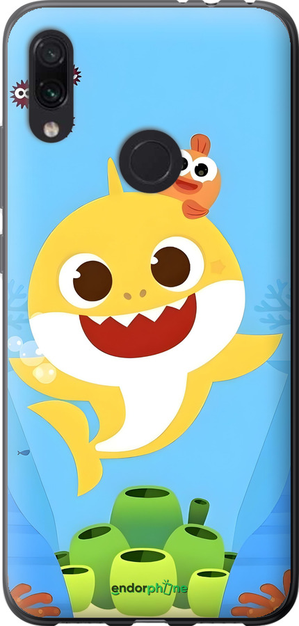 Силиконовый чехол Бейби Шарк для Xiaomi Redmi Note 7 - 6303u-1639 изображение 