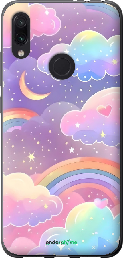 Силиконовый чехол Облака и радуга для Xiaomi Redmi Note 7 - 6312u-1639 изображение 