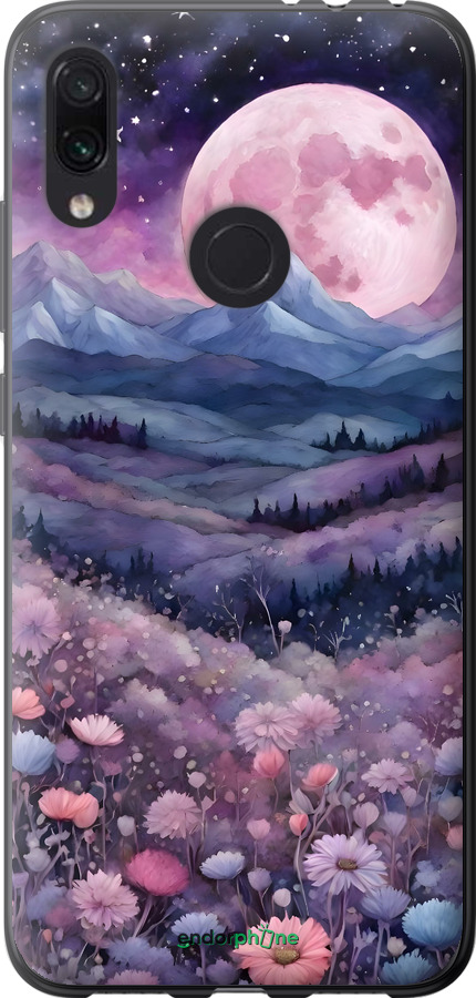 Силиконовый чехол Ночь луна арт для Xiaomi Redmi Note 7 - 6319u-1639 изображение 