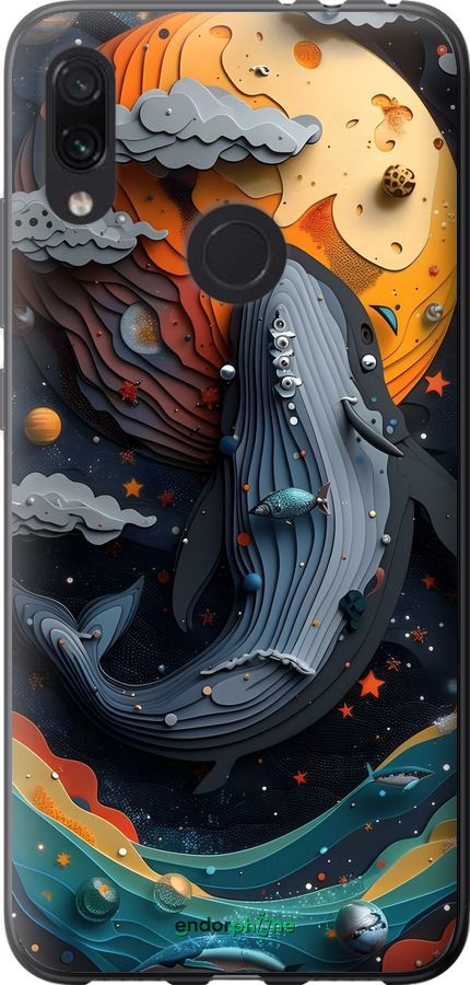Силиконовый чехол Кит в космосе для Xiaomi Redmi Note 7 - 6328u-1639 изображение 