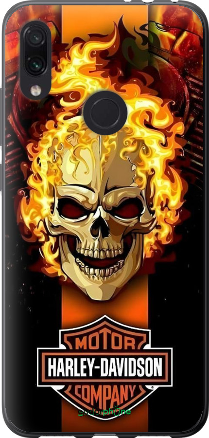 Силиконовый чехол Харлей девидсон для Xiaomi Redmi Note 7 - 6370u-1639 изображение 