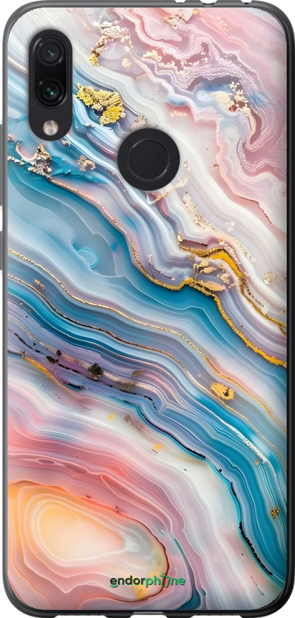 Силиконовый чехол Мрамор красивый для Xiaomi Redmi Note 7 - 6376u-1639 изображение 