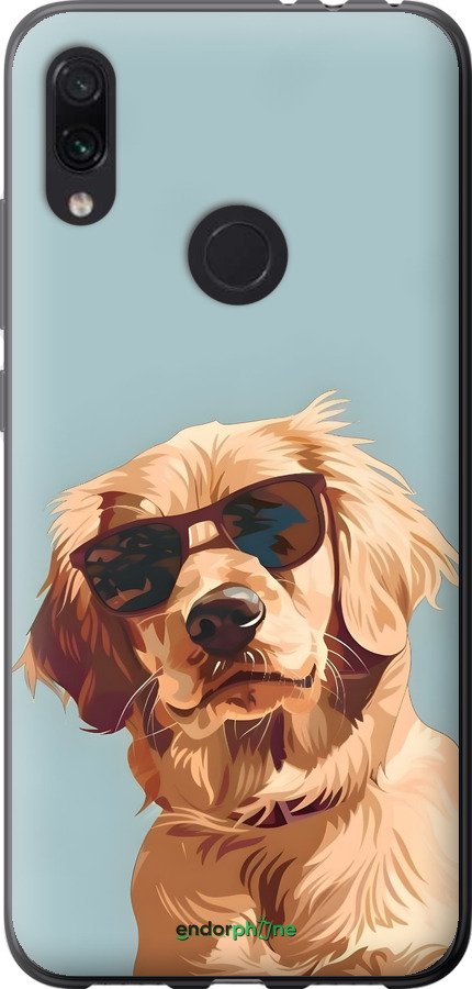 Силиконовый чехол Пес в очках для Xiaomi Redmi Note 7 - 6381u-1639 изображение 