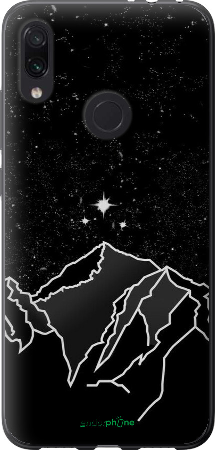 Силиконовый чехол Минималистический горный пейзаж для Xiaomi Redmi Note 7 - 6438u-1639 изображение 